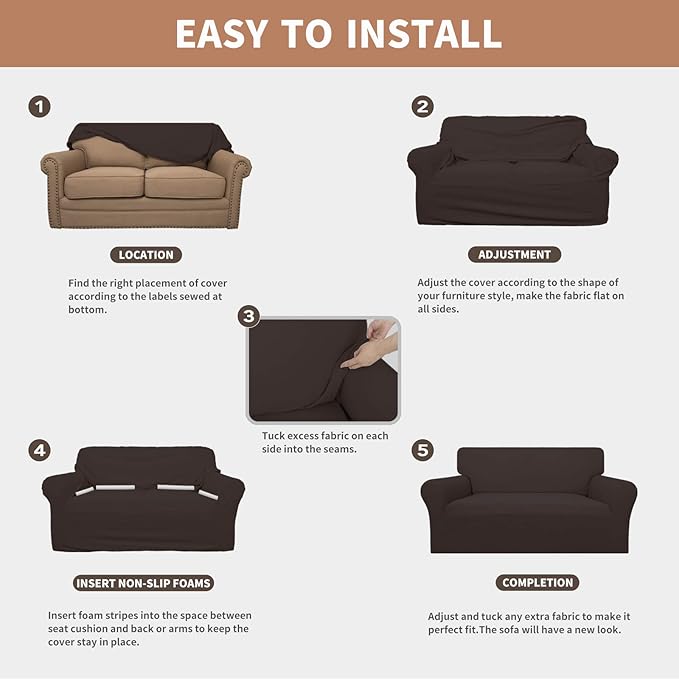 Easy-Going 100% Waterproof Chair Couch Cover, Dual Waterproof Sofa Cover