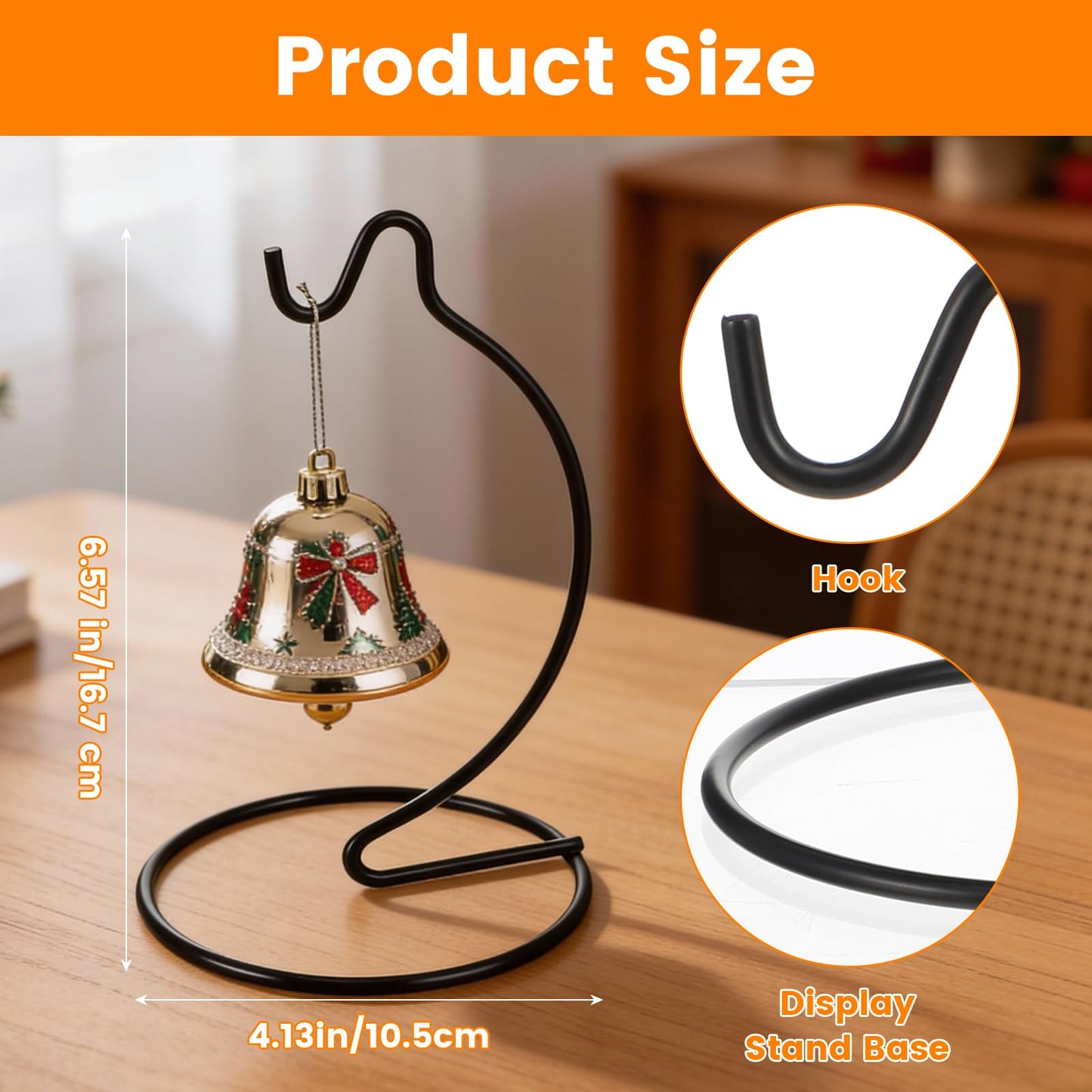 kenaeooe 20 Pcs Iron Ornament Display Stand, Hanging Holder for Glass Globe Terrarium Air Plant Witch Ball and Christmas Ornament Home Wedding Decoration, Black