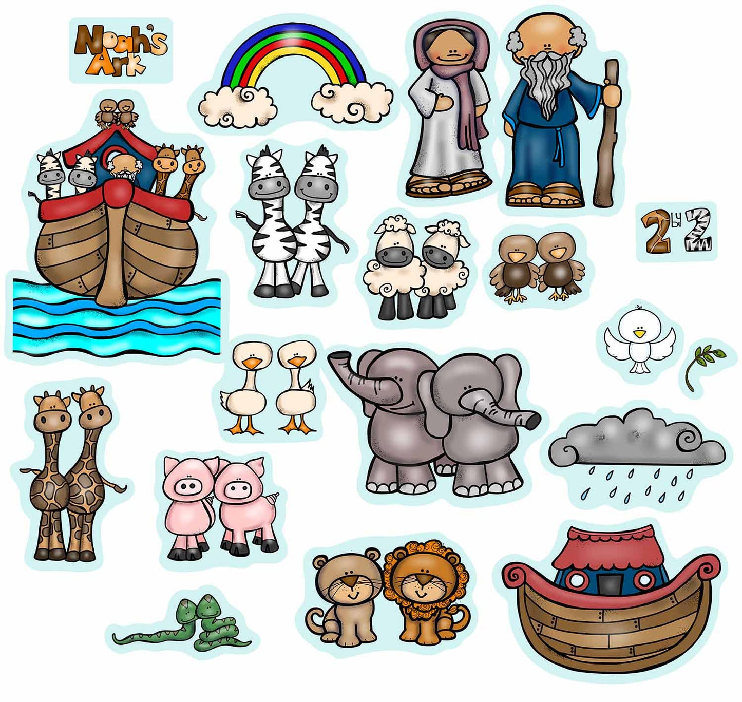 Noah's Ark Felt Story Set Bible Flannel Board Stories 20 Pieces Activity Pages Precut Figures noah