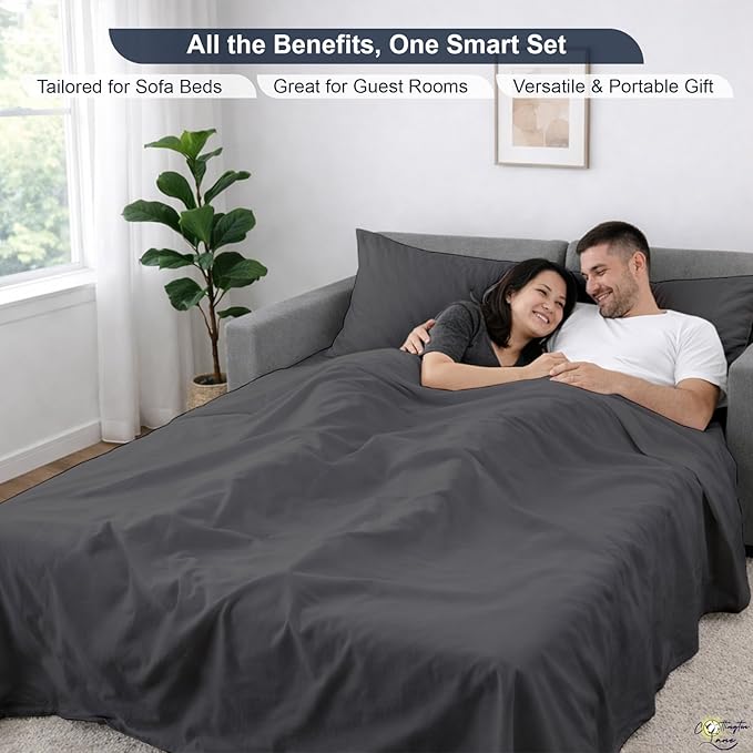 Cottington Lane Sleeper Sofa Sheets Queen Size, 4 Piece Premium Quality 100%