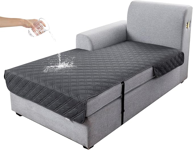 Genina L Shape Couch Cover, Sectional Couch Chaise Covers, Waterproof Washable