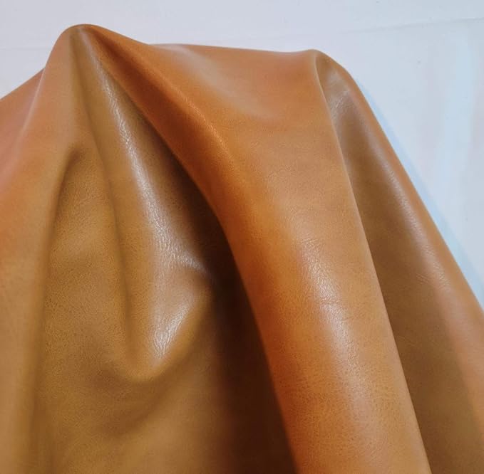 Caramel Light Tan Soft Faux Vegan PU Leather by The Yard Synthetic Pleather 0.9