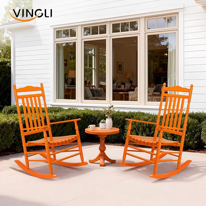 VINGLI Wooden Rocking Chair Outdoor, Patio Rockers
