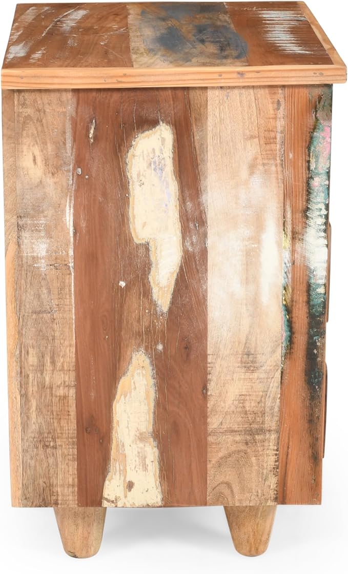 End Table Recycled Wood Nightstand, Side Table