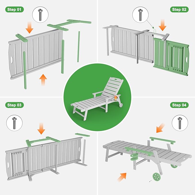 Outdoor Lounge Chair Set of 2