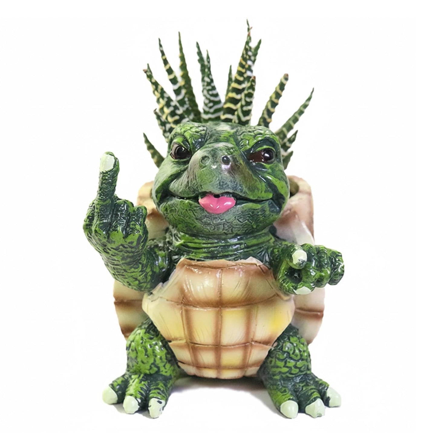 NMMUGOR Turtle Succulent Pots with Middle Fingers Up, Middle Finger Gifts, Prank Flower Pot Resin for Indoor Outdoor