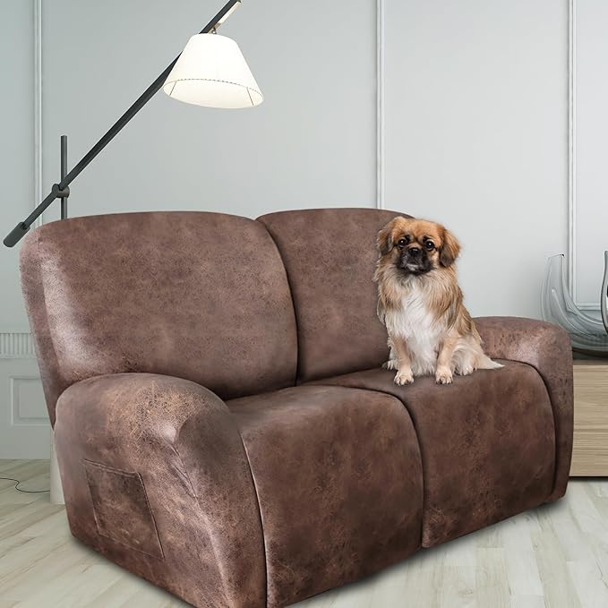 ANARACHON Loveseat Recliner Cover Leather Look Recliner Loveseat Covers