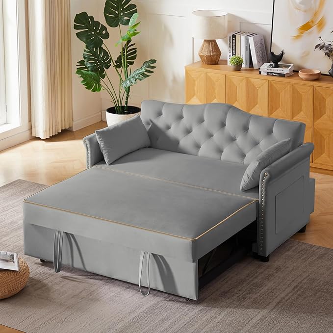 Auvsoce 57'' Convertible Sleeper Sofa Bed