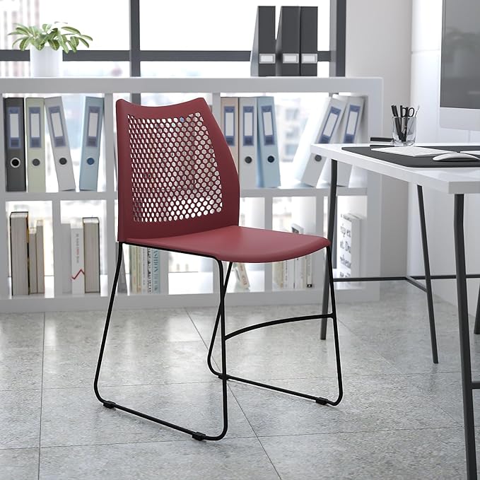 Flash Furniture HERCULES Series 661 lb. Capacity Burgundy Stack Chair