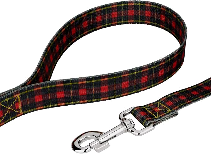 Country Brook Petz - Buffalo Plaid Everyday Dog Collar and Leash - Plaid and Argyle Collection Featuring Charming Designs (1 Inch, Large)