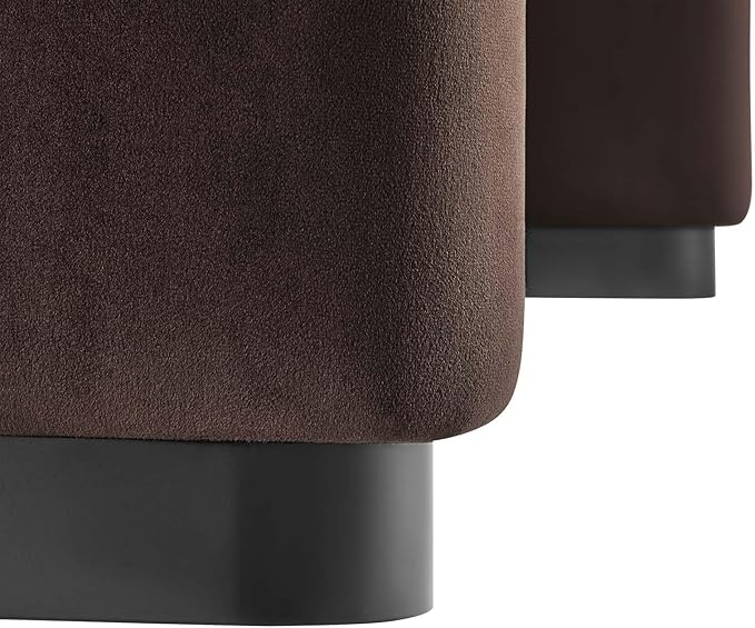 Modway EEI-6735-BLK-CHB Koda Performance Velvet Waterfall Ottoman