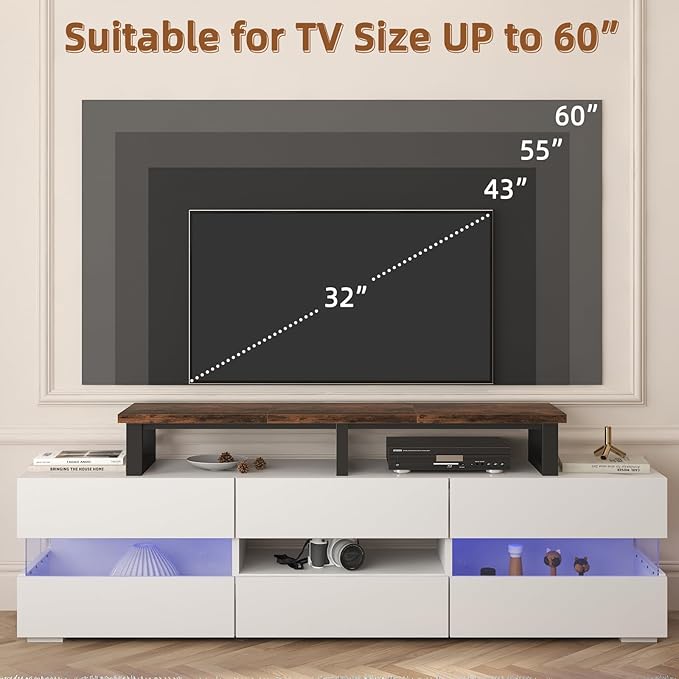 YAOHUOO 45" Large TV Riser for 32-60 inch TV, TV Riser Stand Shelf