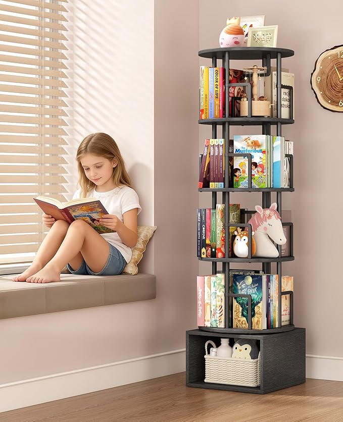 Kalrin 5 Tier Rotating Bookshelf