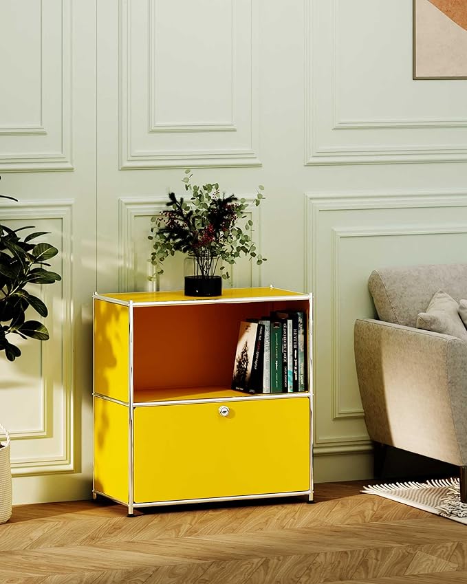 32.5-Inch Flip-Top Side Table & Buffet Cabinet