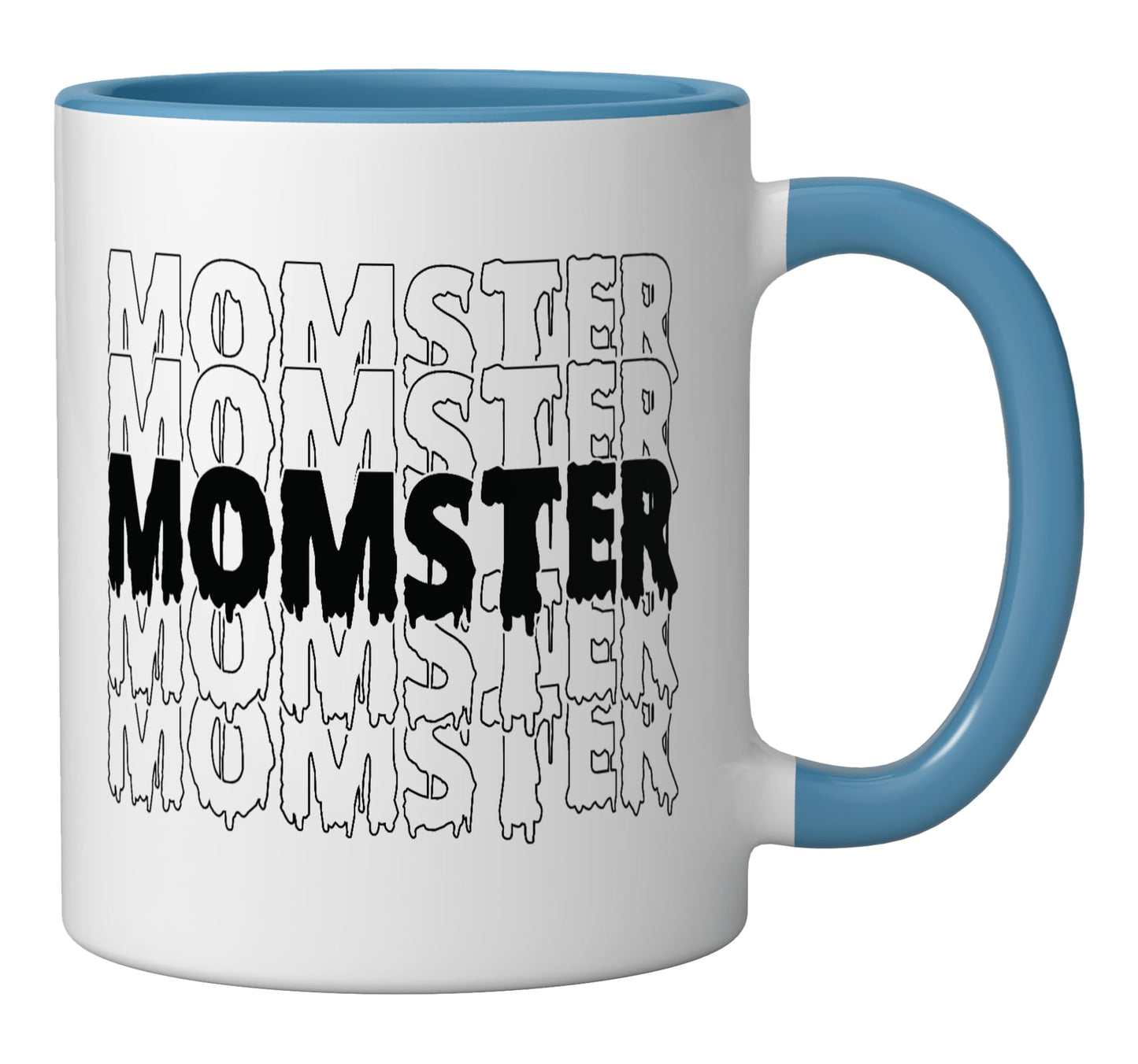 Halloween Momster Spooky Costume Pumpkin Mom Women Ceramic Mug, Blue/White