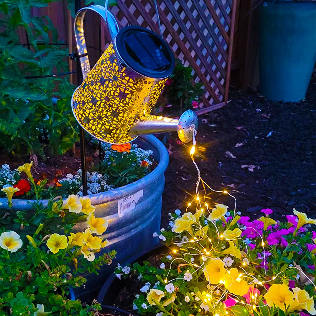 VOOKRY Solar Watering Can Lights, 2 Pack Retro Large Hanging Solar Lights Outdoor Decorative Waterproof Garden Decor for Outside Patio Yard Porch Lawn, Gifts for Mom Women Grandma Birthday
