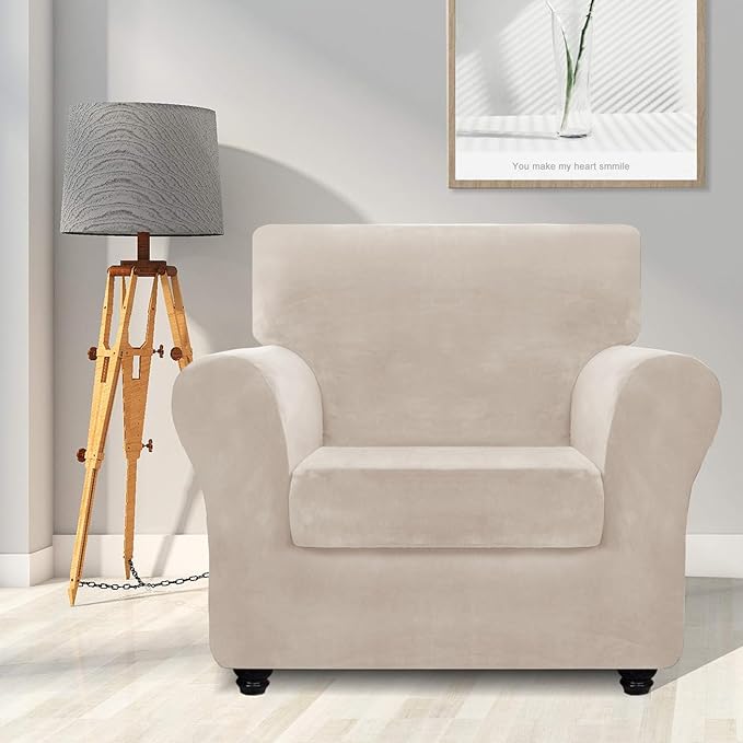 ZNSAYOTX Luxury Velvet Chair Slipcovers