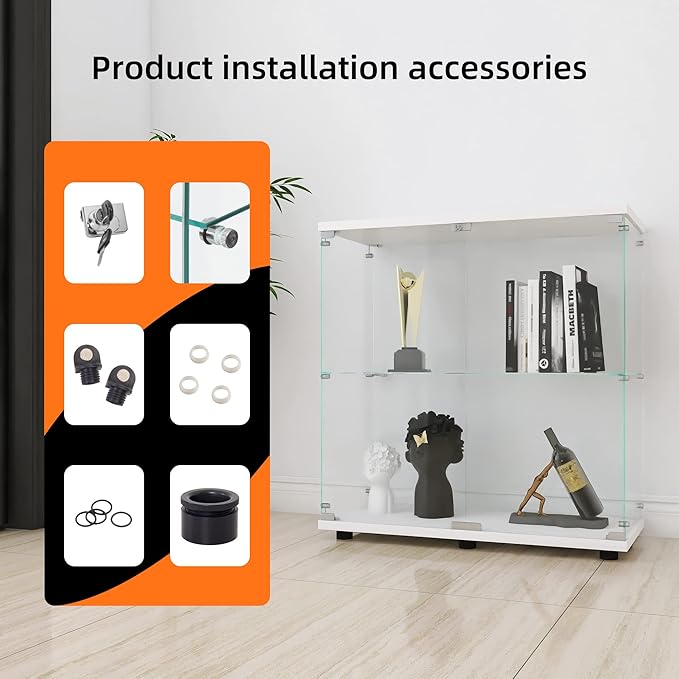 LFT HUIMEI2Y Glass Display Cabinet 2-Shelf