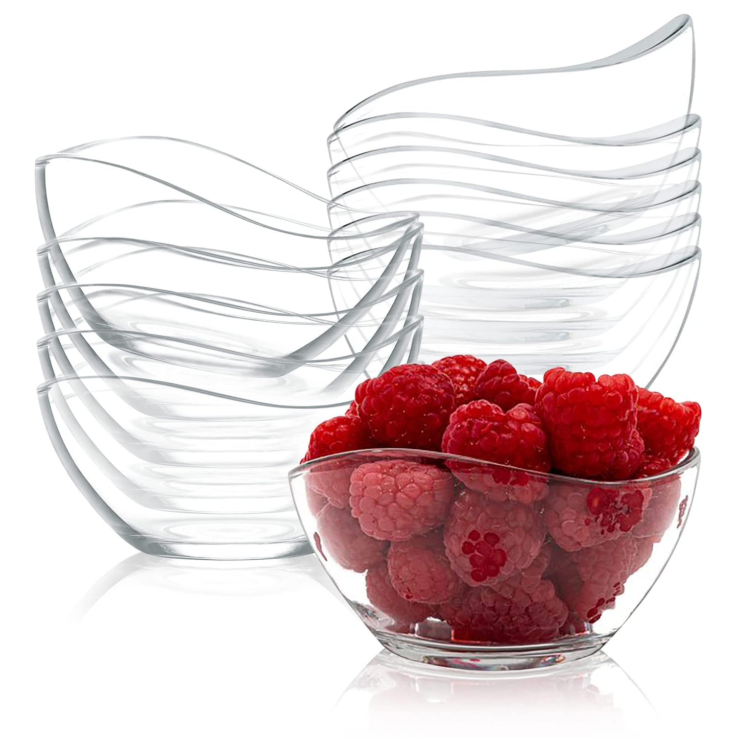 Vikko Dessert Bowls, Set of 12 Small Glass Bowls, 10 Ounce Ice Cream Bowl, Small Candy or Snack Bowls, Small Salad Bowl, Kitchen Prep Bowl, Microwave Safe, Dishwasher Safe