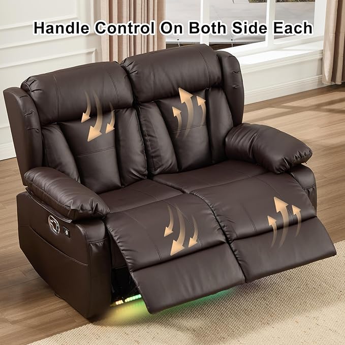 58.3" Reclining Loveseat Sofa, RV Loveseat Recliner Couch