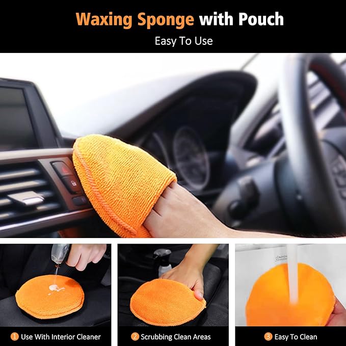 YeewayVeh 7PCS Car Interior Detailing Kit, Horse Hair Car Leather Brush