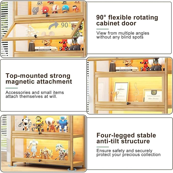 Display Cabinet with Acrylic Glass Doors 67.7'' Tall Curio Cabinet