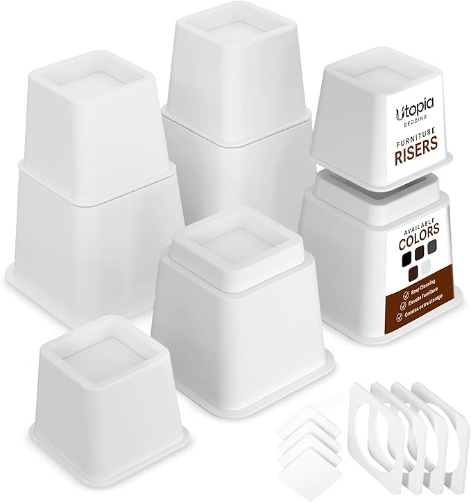 Utopia Bedding Bed Riser, 3 & 5 Inches Adjustable Furniture Risers
