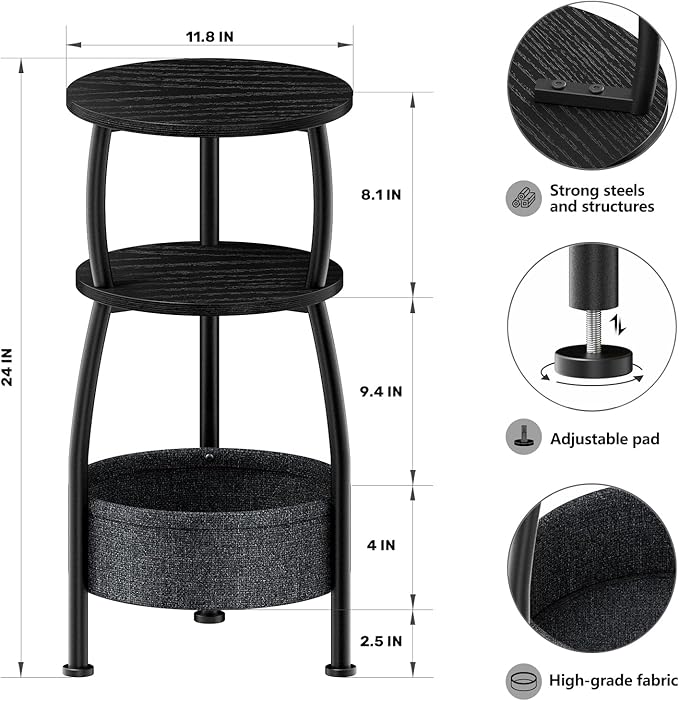 Small Round Side Table for Living Room