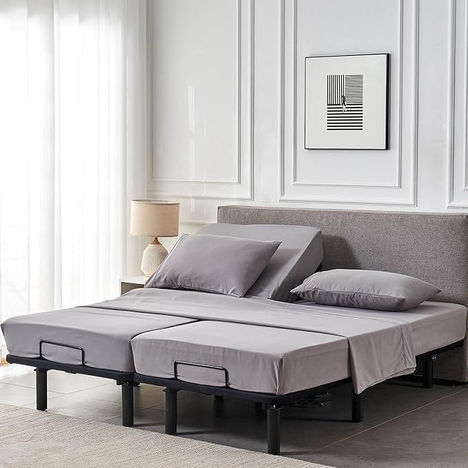 Kingnex Split Queen Sheets for Adjustable Bed Soft 1800 Microfiber 5 Pieces