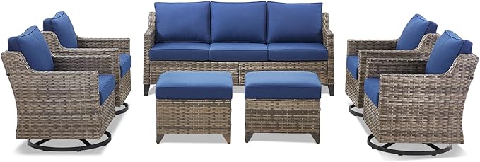 Outdoor Patio Furniture Set-7 Pieces All-Weather Wicker Outdoor Furniture