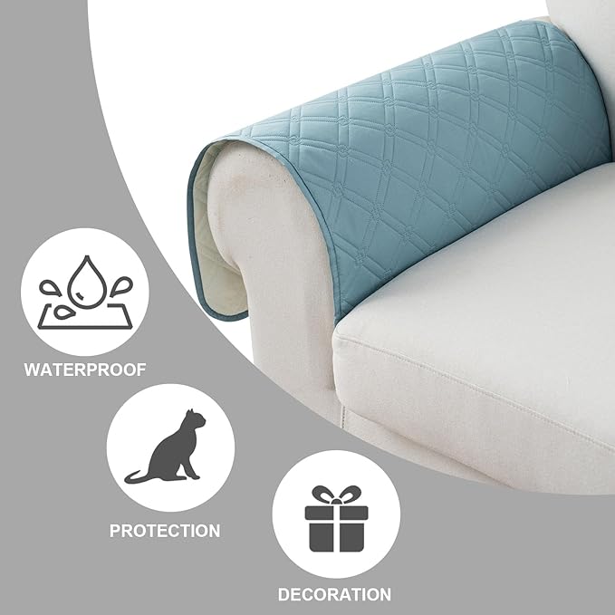 Genina Sofa Armrest Cover, Anti-Slip Armchair Slipcovers