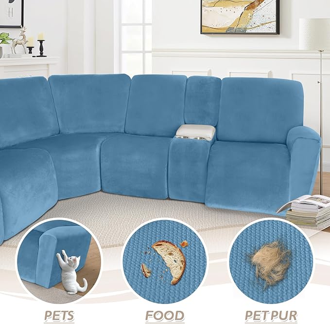 Arfntevss Sectional Recliner Couch Covers Velvet Washable Corner Sectional Sofa