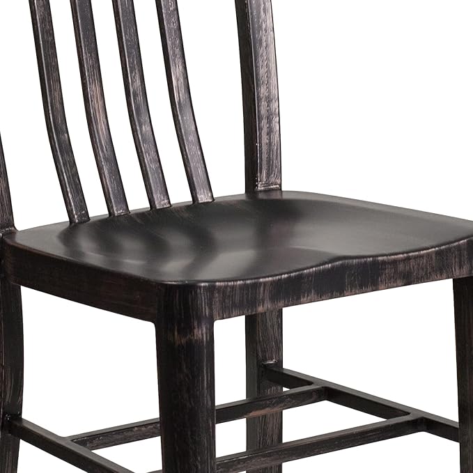 Flash Furniture Gael Commercial Grade 2 Pack Black-Antique Gold Metal