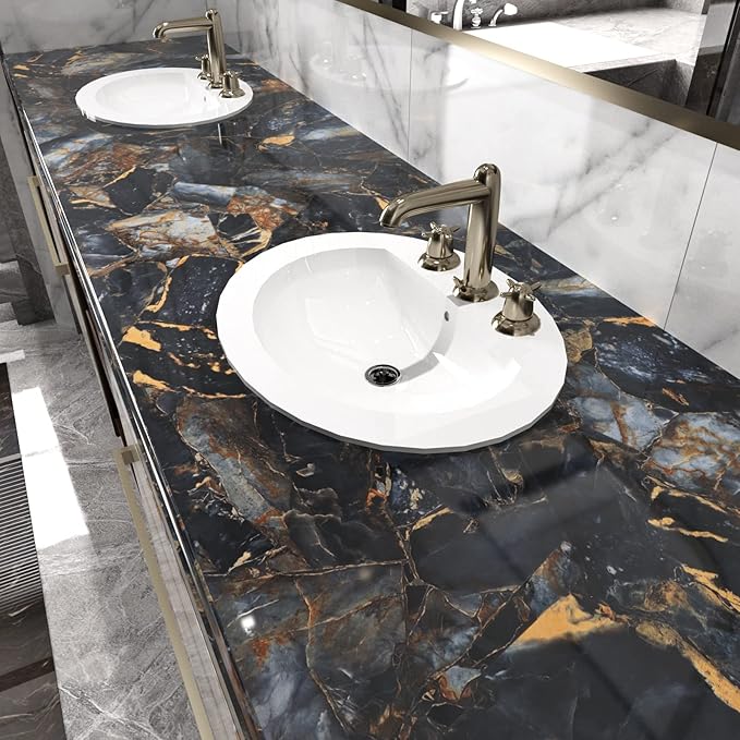 Marble Black Contact Paper Peel and Stick Countertops Gold Contact Paper Peel