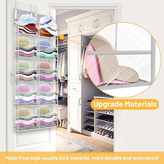 Over the Door Organizer 5 Tiers, Extra Large Behind Door Storage of 10