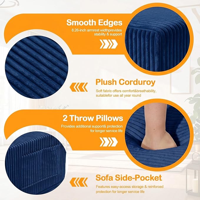 Erament Boneless Loveseat Convertible Sofa Bed, Folding Floor Futon Sleeper