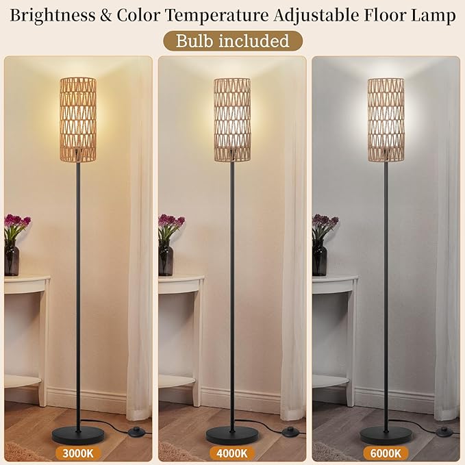 Ruiever Floor Lamp for Living Room, Farmhouse Floor lamp, Modern Standing lamp