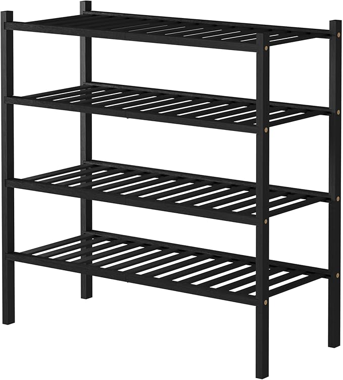 ROMGUAR CRAFT 4 Tier Bamboo Shoe Rack