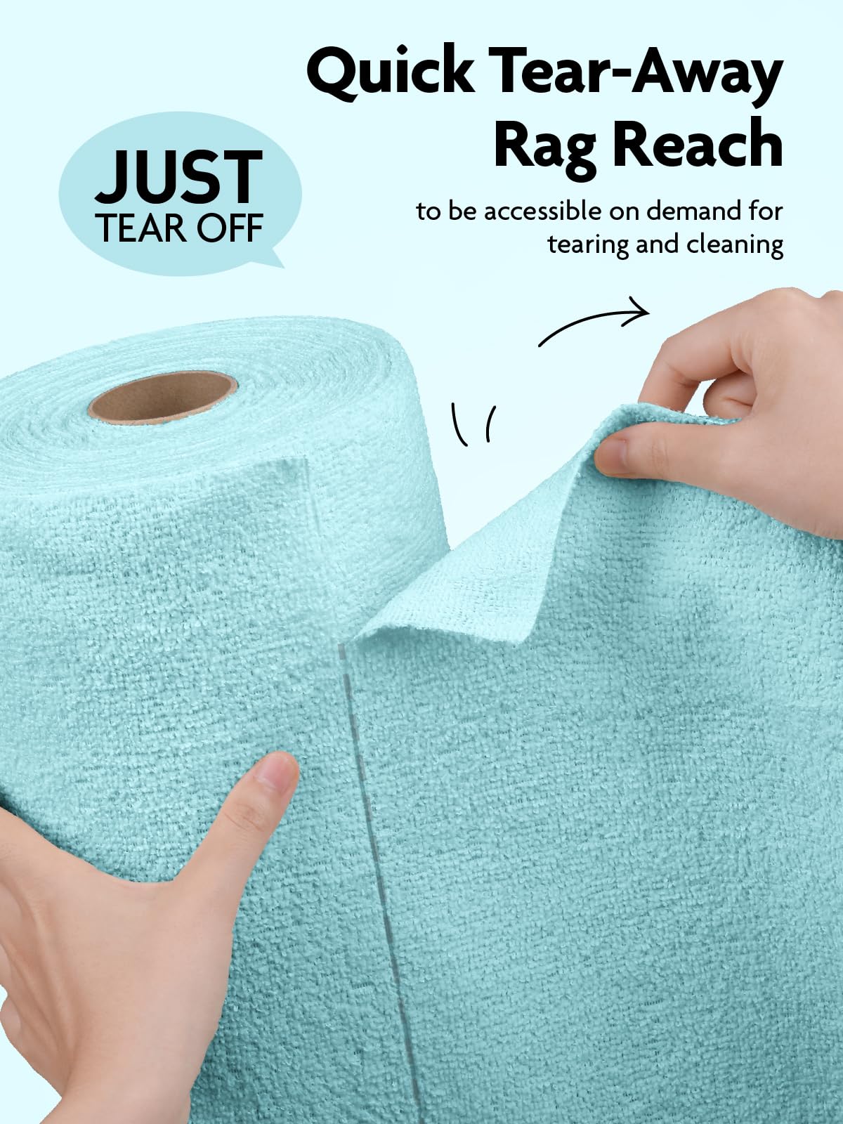 Fantasticlean Microfiber Cleaning Cloth Roll -75 Pack, Tear Away Microfiber Towels, 12" x 12", Reusable, Washable, Scratch Free, Ultra Absorbent Dishcloth for All-Around Cleaning Supplies (Blue)