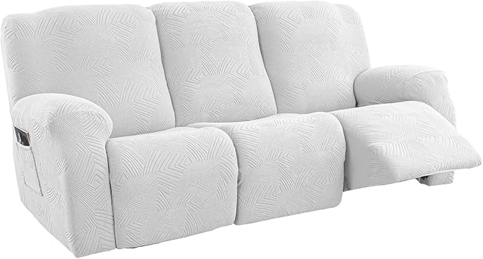 5-Piece Recliner Sofa Covers, Stretch Geometric Strokes Jacquard Recliner Sofa