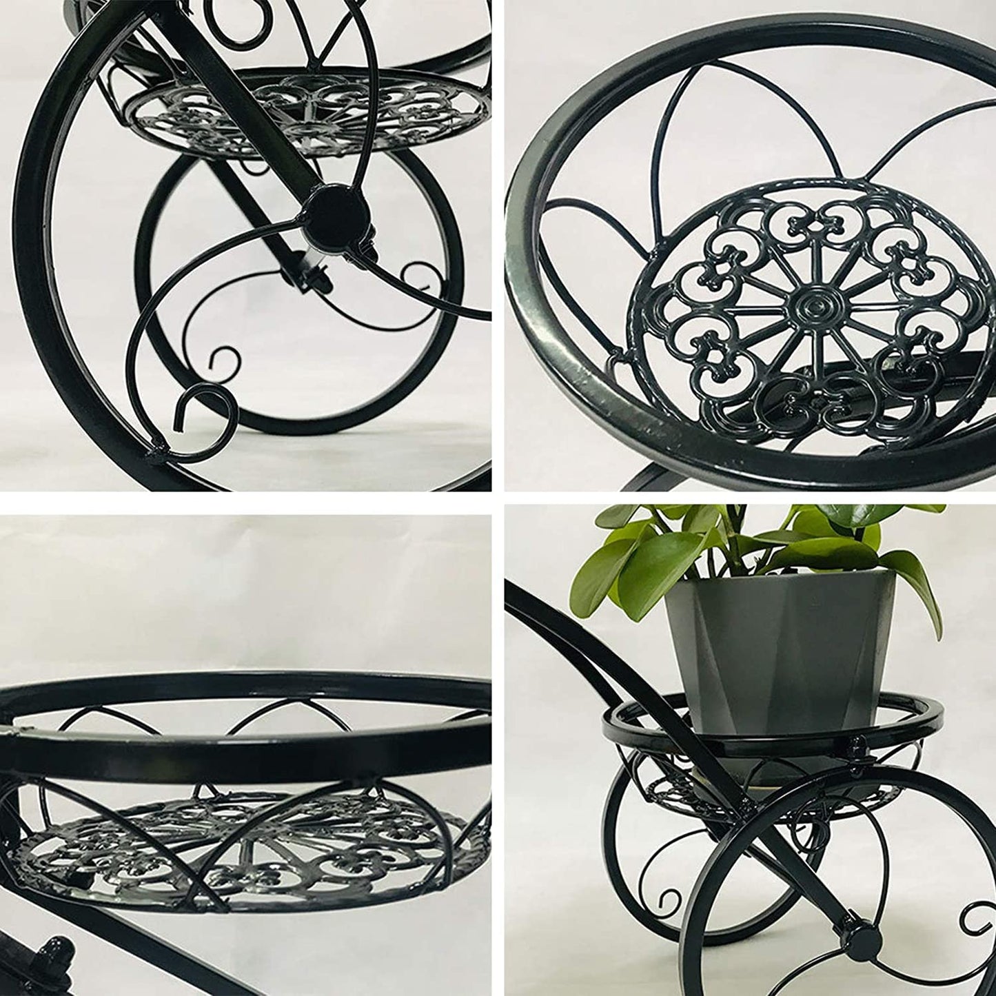 YIYIBYUS Multilayer Plant Stands,Tricycle Plant Stand Flower Pot Garden Cart Stand and Plant Holder Display Rack