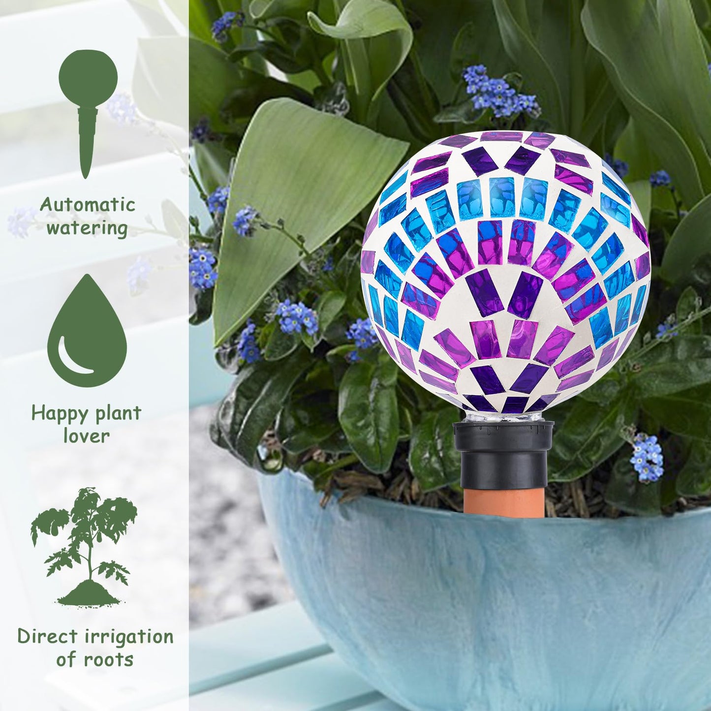 Chonsun Plant Watering Globe Large Self Watering Globes 2 Pack for Indoor Outdoor Plants Self Watering Planter Insert Watering Devices for Plant Lover Gifts