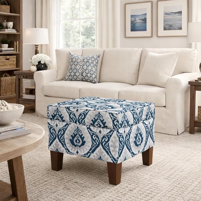 Homepop Home Decor |K7646-A877| Upholstered Modern Rectangular Storage Ottoman