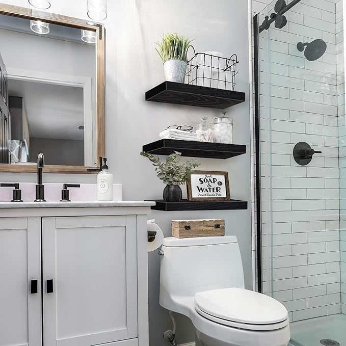 QEEIG Floating Shelves for Wall Bathroom Shelf Bedroom Kitchen Living Room