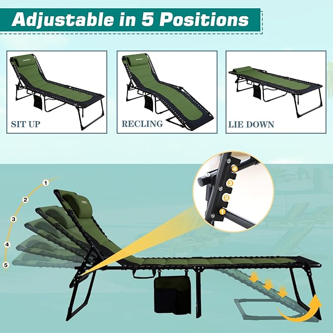 Outdoor Folding Lounge Chair Padded