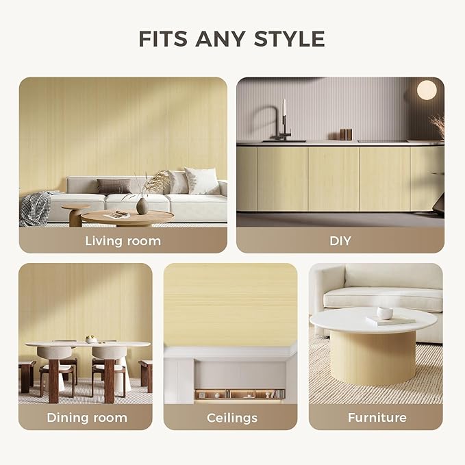 OUZUGIE 1 Pack 96x48 Inch Natural Bamboo Wall Panel – Raw Pole Wrap Paneling