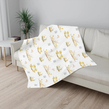 Cute Ducks Wild Floral Baby Blankets for Boy Girl Yellow Duck Wildflowers Flannel Fleece Blanket for Kids Infant Newborn Farm Animal Toddler Nursery Bedding Shower Gift Duck 30x40inch