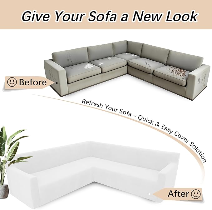 Arfntevss Stretch Sectional Couch Covers L Shaped Corner Sectional Sofa Cover