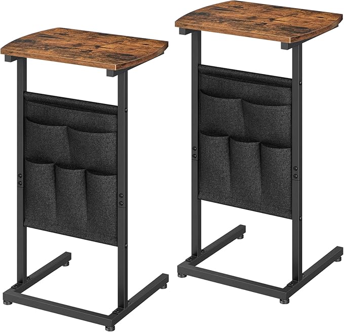 HOOBRO C Shaped End Table, 28.3" Side Table