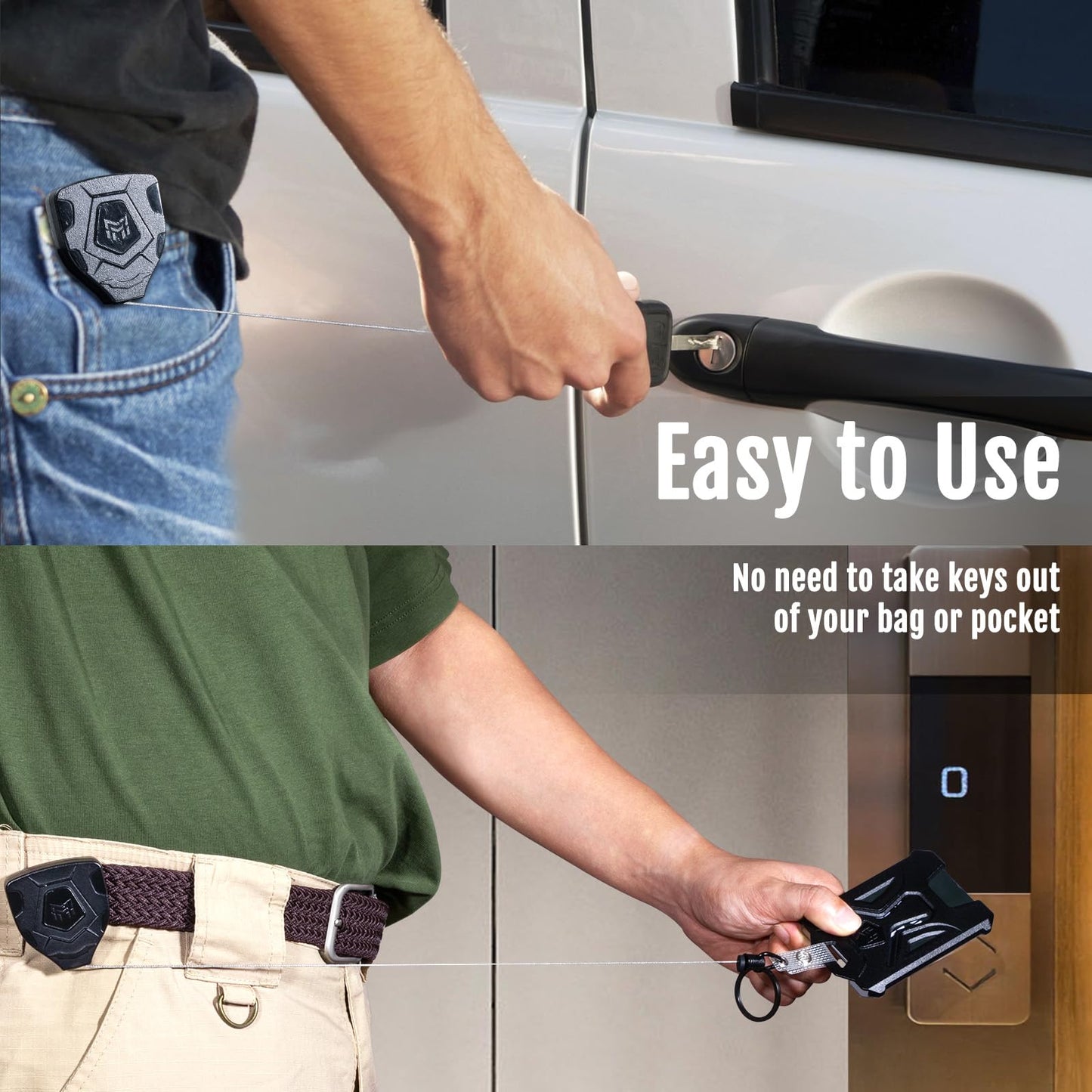 MNGARISTA 1 Pack Heavy Duty Badge Holder, Vertical ID Card Holder for Credit Cards, Clear ID Window, All PC Polycarbonate Plastic Housing, 5 Cards Capacity, Built-in Elastic Clip, Black